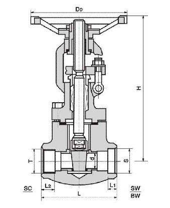 Z61H A105 gate valve SW connection