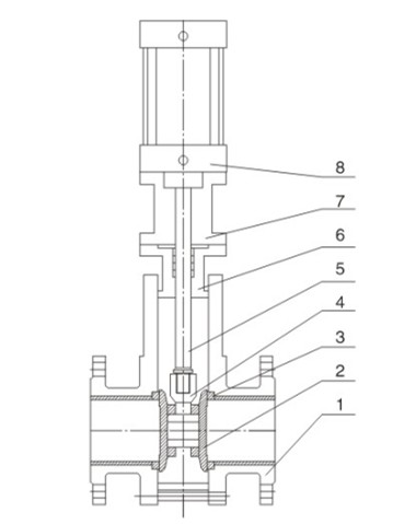 Pneumatic discharge gate valve
