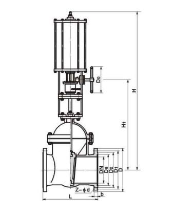Pneumatic slag discharge gate valve
